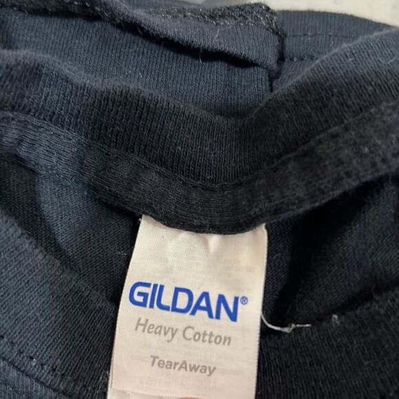 Gildan Black cotton. Short sleeve Monkey Shoulder graphic T-shirt size large - Picture 6 of 7